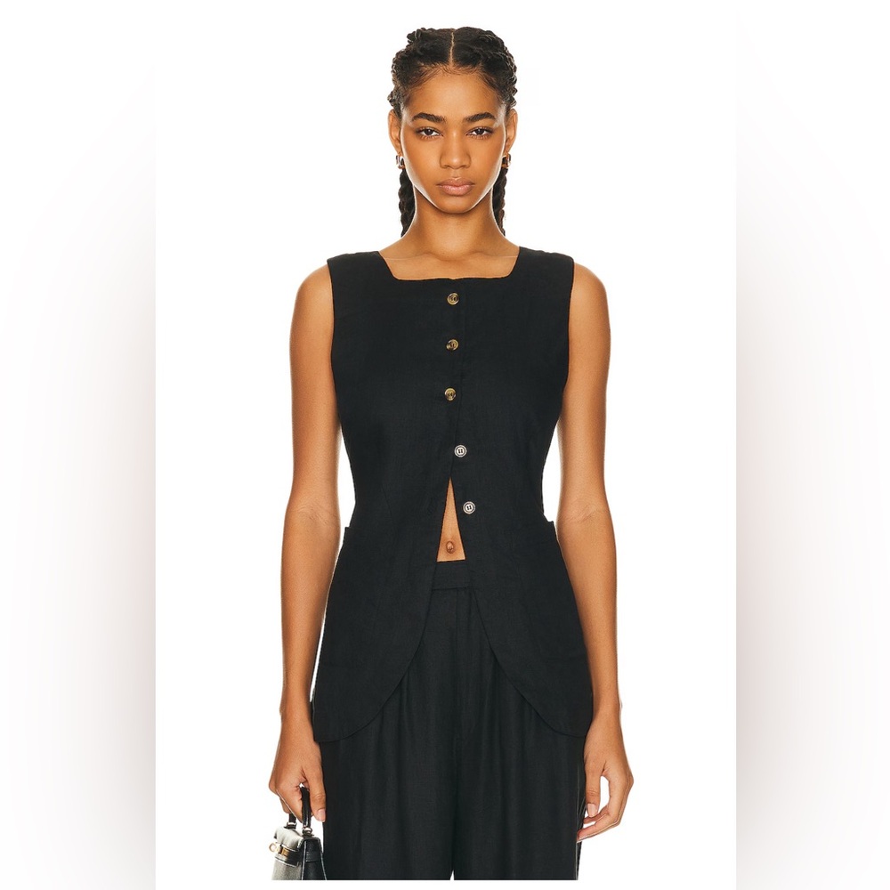 Posse Emma Linen Vest Small Black